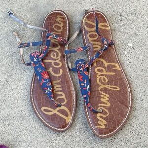 Sam Edelman Women's Sandals - Brown and Blue Floral 9.5